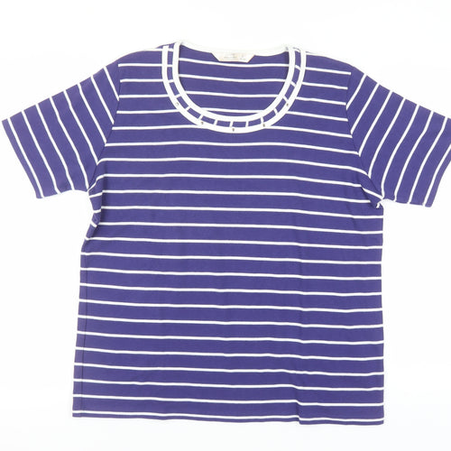 Honor Millburn Women's Blue Striped T-Shirt Size L
