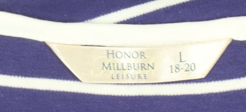 Honor Millburn Women's Blue Striped T-Shirt Size L