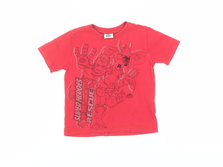 Marvel Boys Red Superhero T-Shirt 3-4 Years Casual Wear