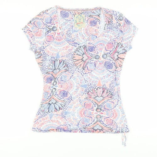 Mantaray Women's Multicoloured Geometric T-Shirt Size 8
