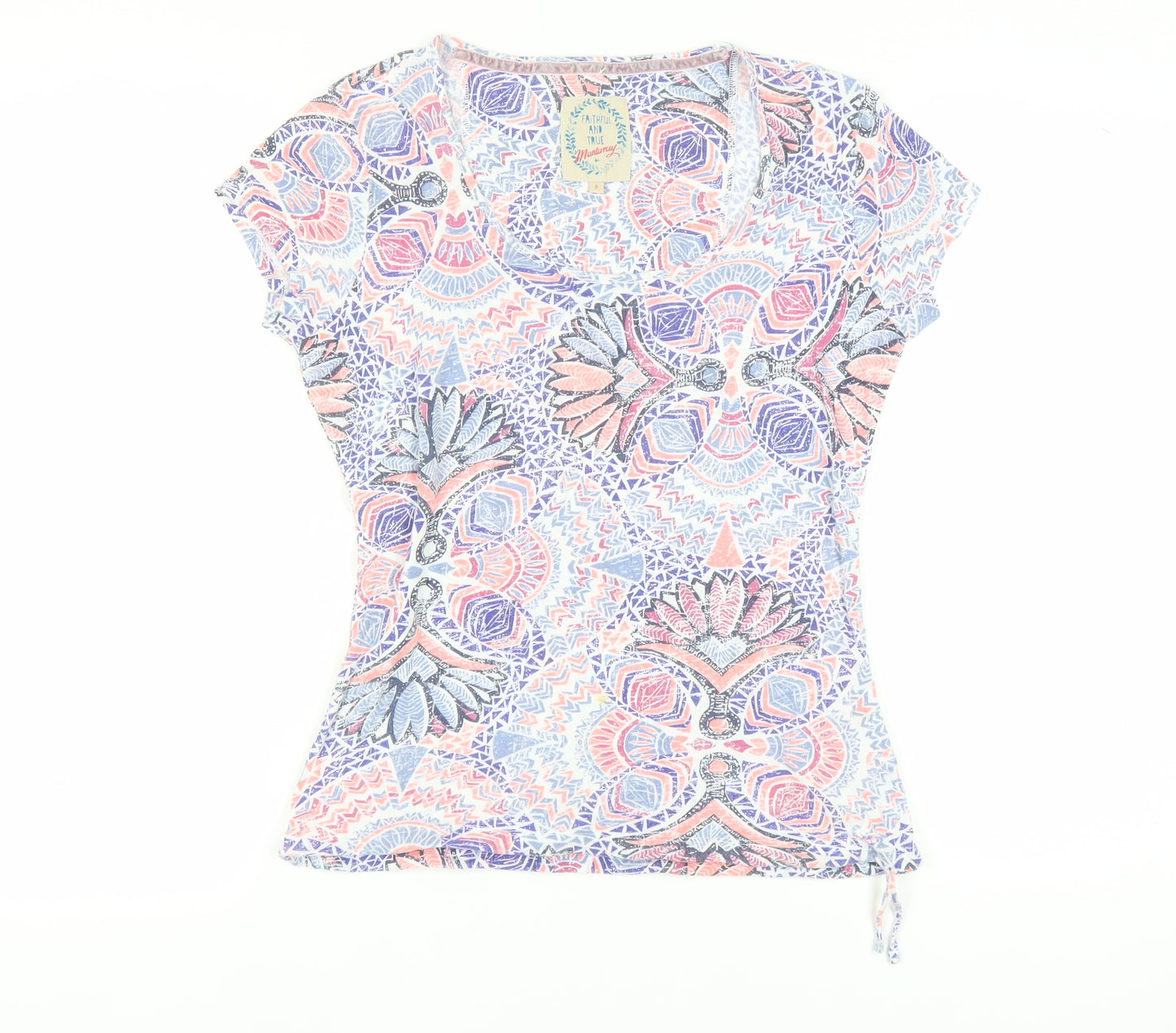 Mantaray Women's Multicoloured Geometric T-Shirt Size 8