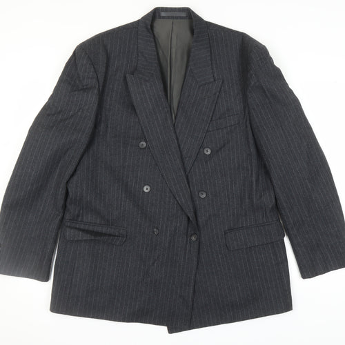 Centaur Men's Grey Pinstripe Wool Blazer Jacket 46R