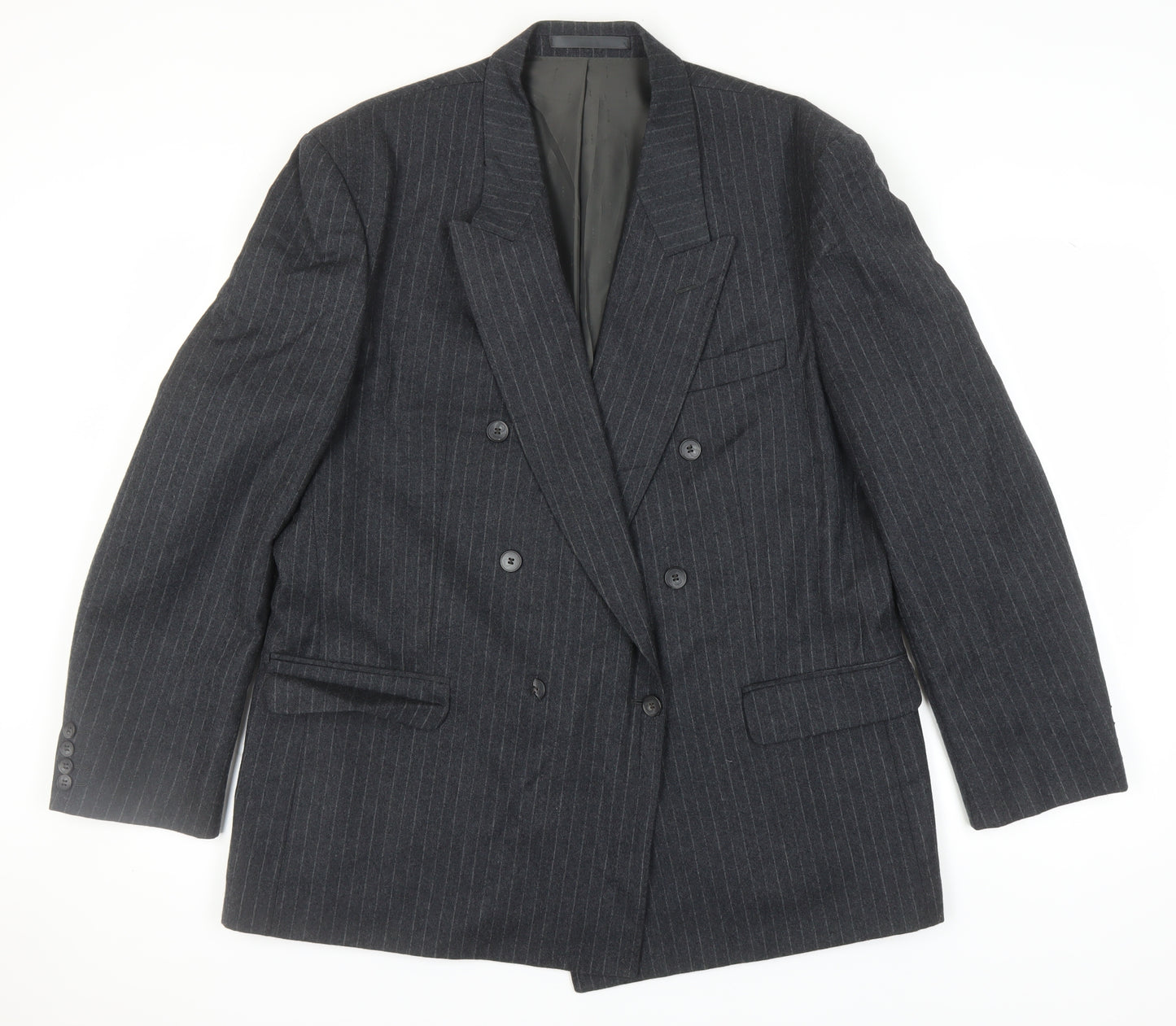 Centaur Men's Grey Pinstripe Wool Blazer Jacket 46R