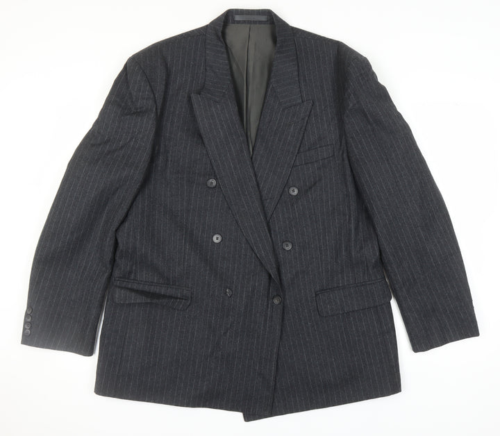 Centaur Men's Grey Pinstripe Wool Blazer Jacket 46R