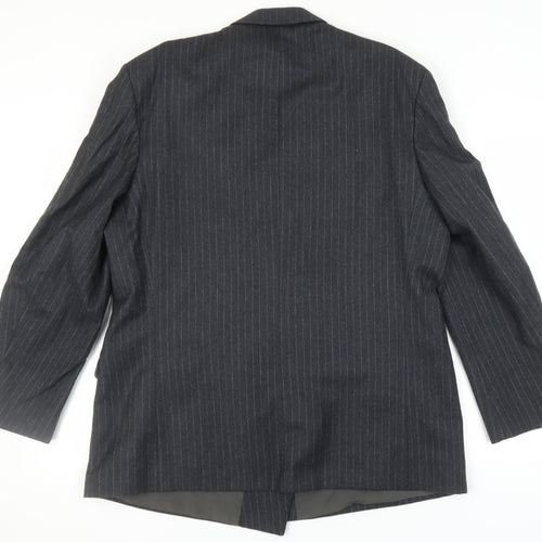 Centaur Men's Grey Pinstripe Wool Blazer Jacket 46R