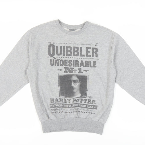 Harry Potter Women's Grey Sweatshirt, Size 12, Logo Print