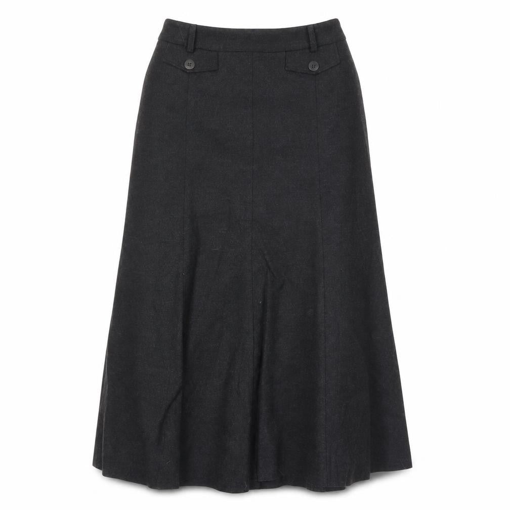 Viyella Women's Black Midi A-Line Skirt UK 8, Petite