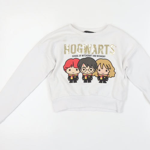 Harry Potter Girls White Pullover Sweatshirt 9-10 Yrs