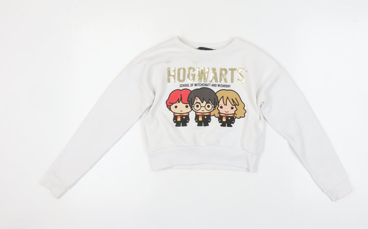 Harry Potter Girls White Pullover Sweatshirt 9-10 Yrs