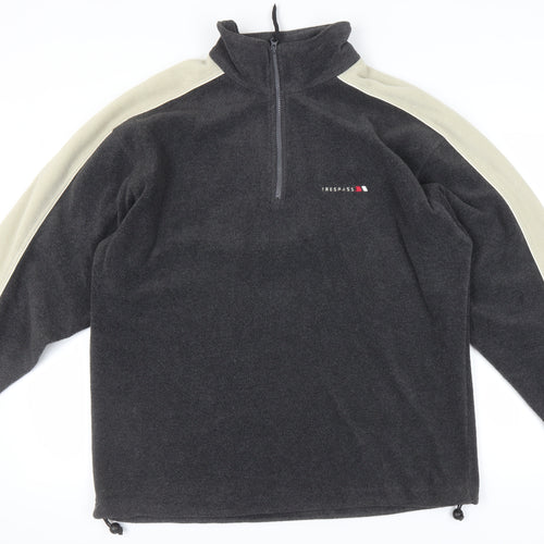 Trespass Men's Black Fleece Sweatshirt L High Neck