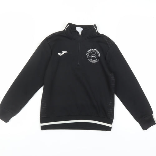 Joma Boys Black 2XS Sweatshirt 1/4 Zip Casual Lightweight
