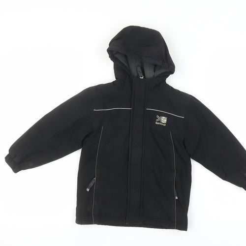 Karrimor Boys Black Puffer Jacket, Size 4-5 Years, Winter Hooded