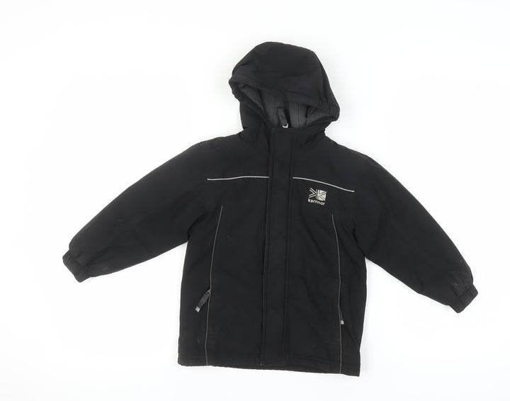 Karrimor Boys Black Puffer Jacket, Size 4-5 Years, Winter Hooded