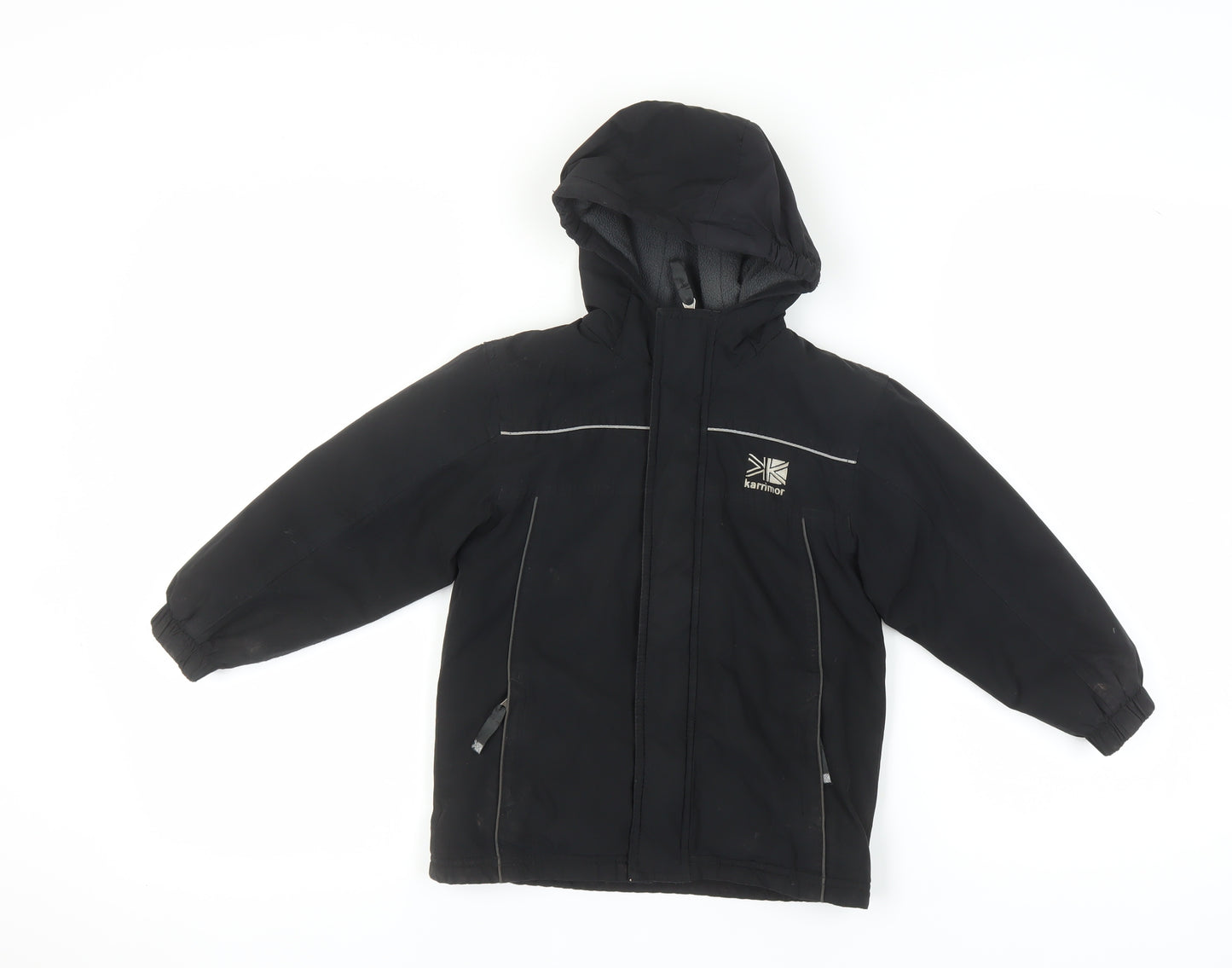Karrimor Boys Black Puffer Jacket, Size 4-5 Years, Winter Hooded