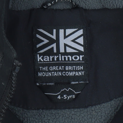 Karrimor Boys Black Puffer Jacket, Size 4-5 Years, Winter Hooded