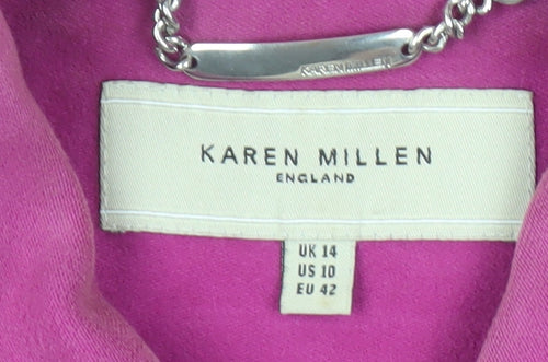 Karen Millen Women's Pink Military Coat Size 14
