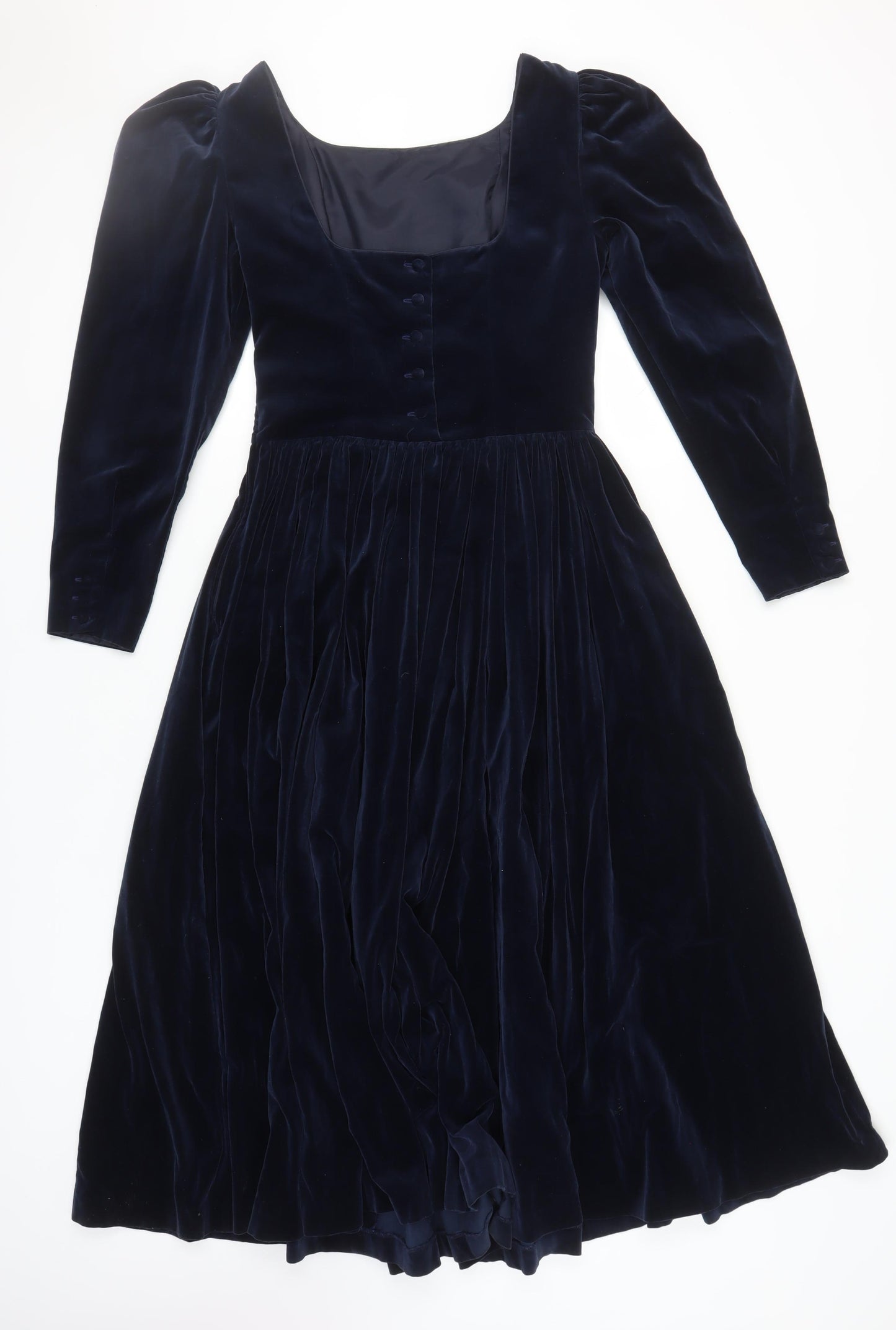 Laura Ashley Women's Blue Velvet Dress Size 12