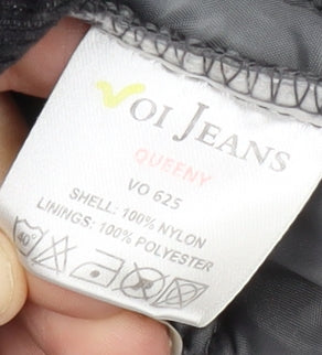 Voi Jeans Men's Black Quilted Hooded Jacket M