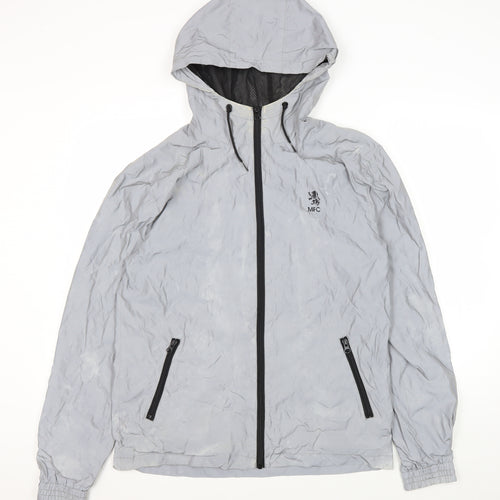 Euro-Sports Men's Grey Windbreaker Jacket, Size S