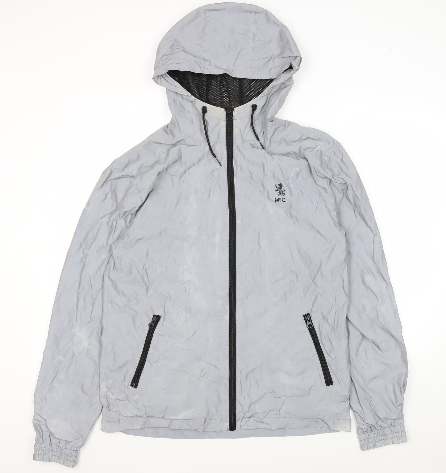 Euro-Sports Men's Grey Windbreaker Jacket, Size S
