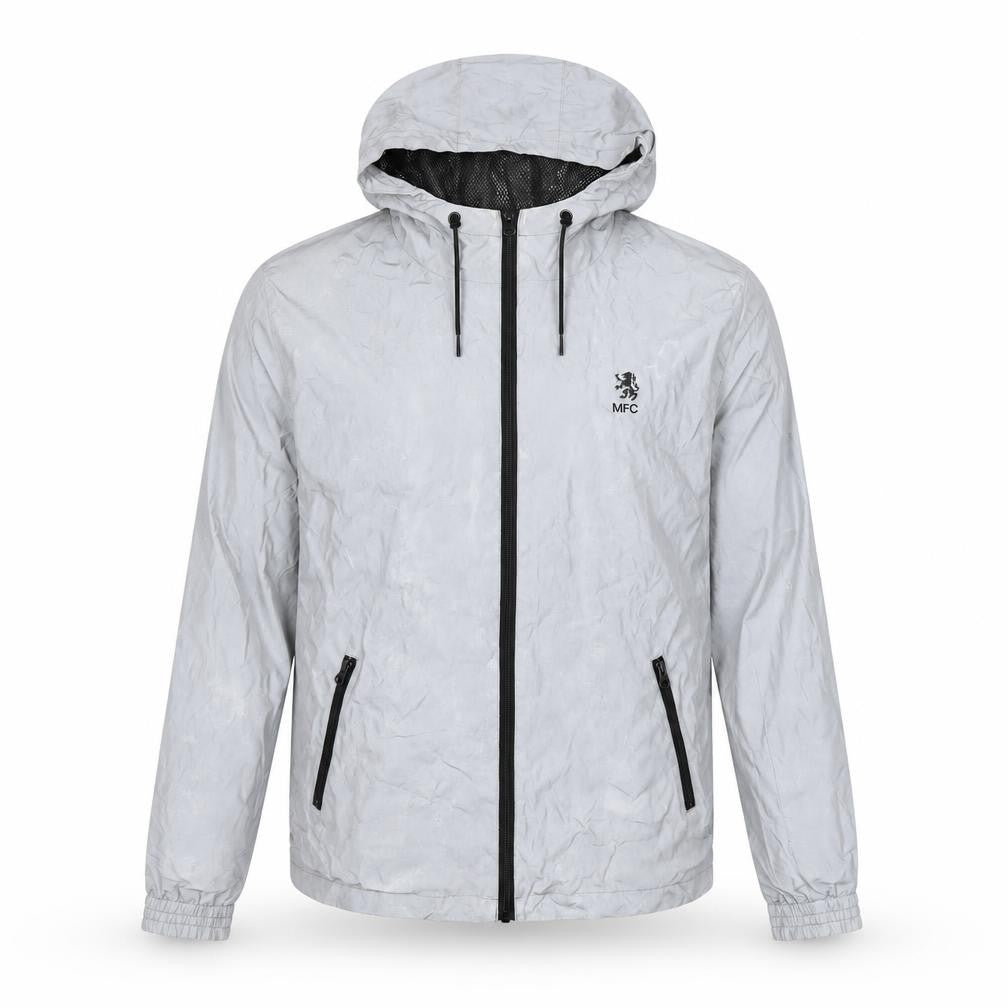 Euro-Sports Men's Grey Windbreaker Jacket, Size S