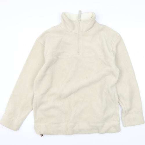 Active Women's Beige Fleece Pullover Sweatshirt Size 10