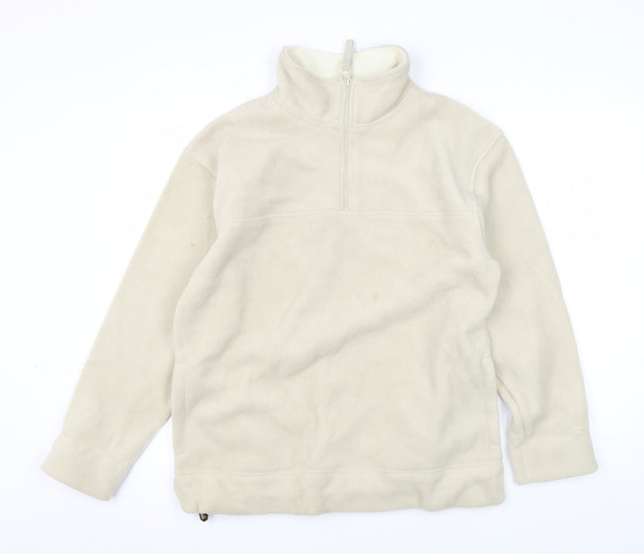 Active Women's Beige Fleece Pullover Sweatshirt Size 10