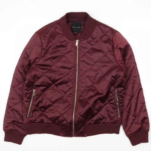 New Look Men's Red Quilted Bomber Jacket Size 18