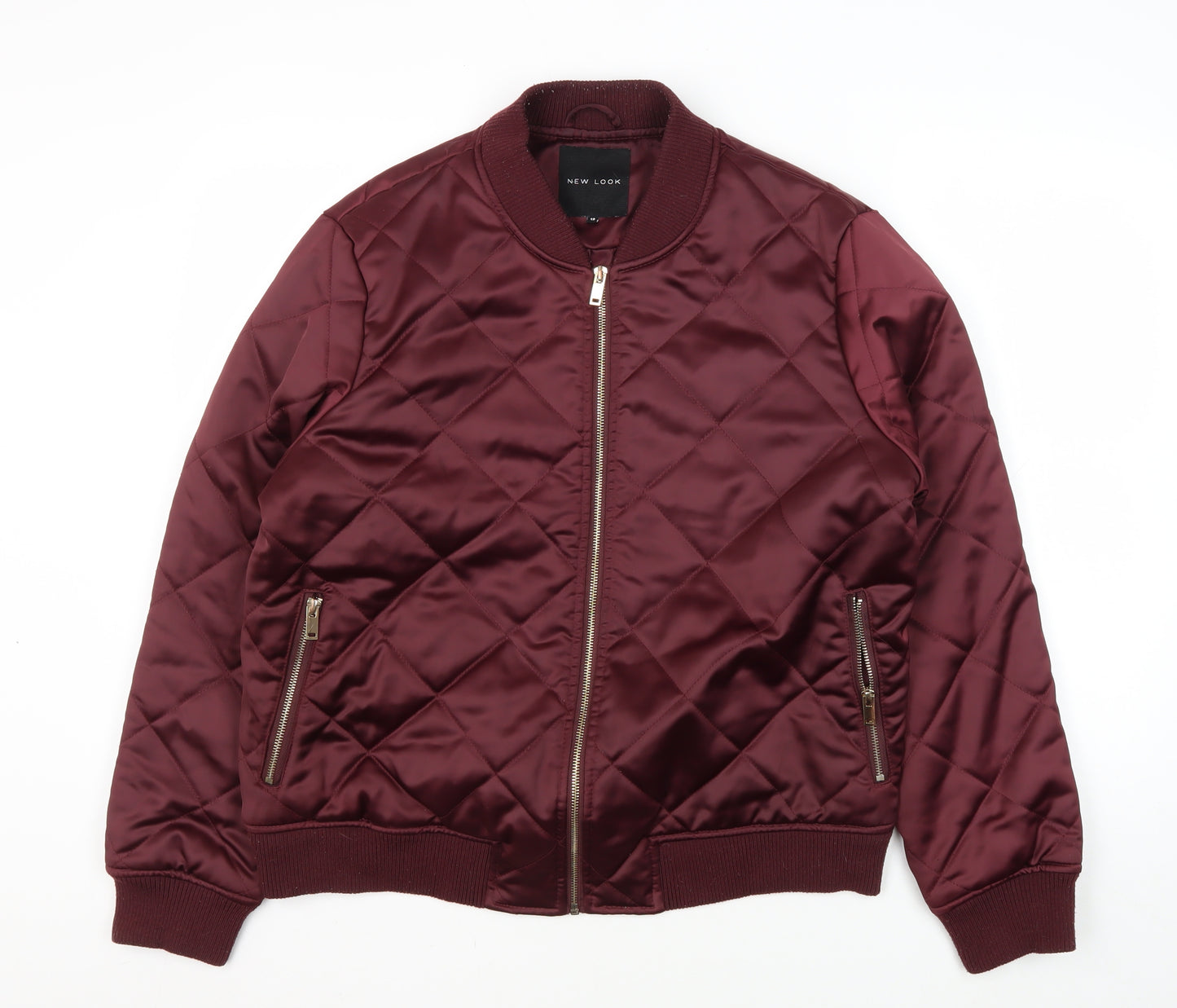 New Look Men's Red Quilted Bomber Jacket Size 18