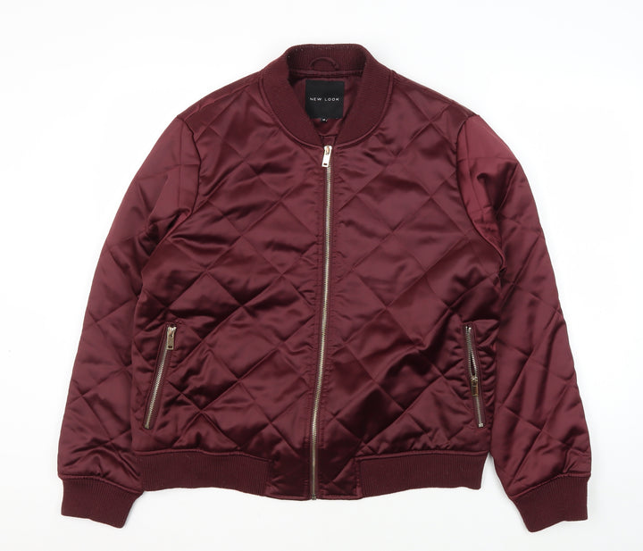 New Look Men's Red Quilted Bomber Jacket Size 18