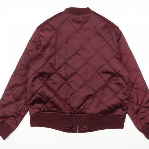 New Look Men's Red Quilted Bomber Jacket Size 18