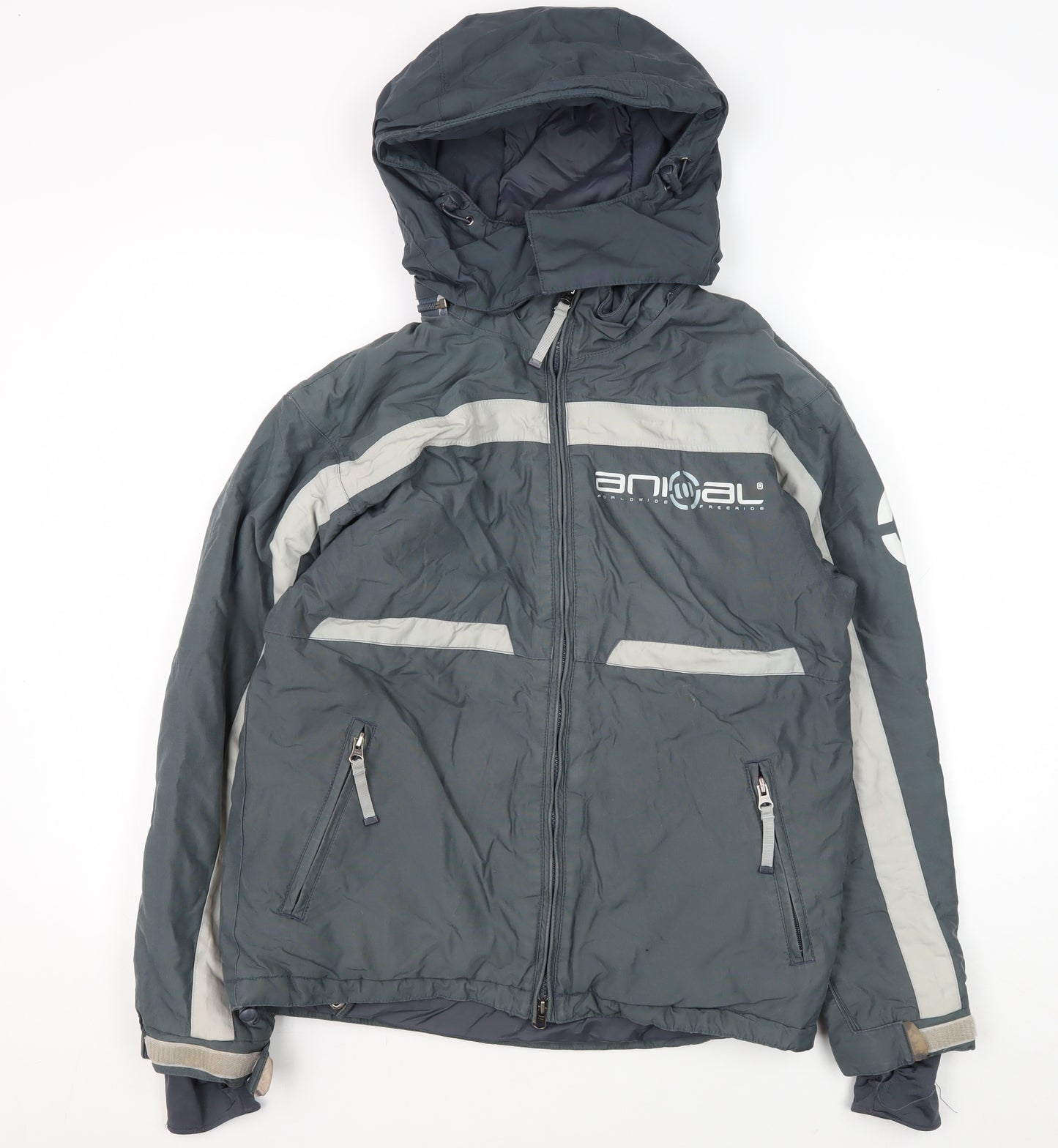 Animal Men's Grey Puffer Jacket L - Outdoor Skiing Coat