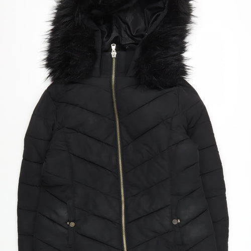 Miss Selfridge Women's Black Puffer Coat Size 12