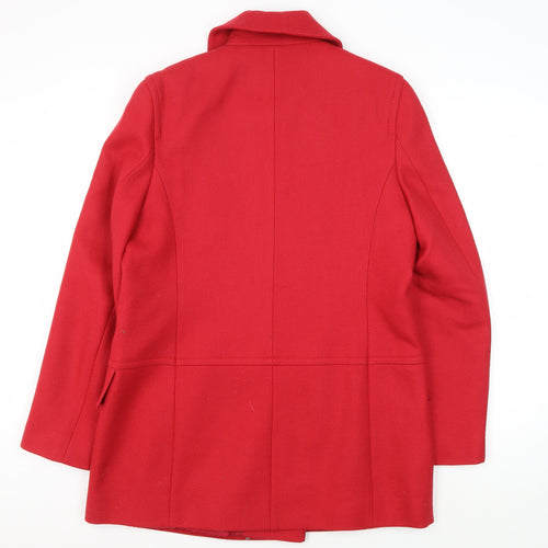 Viyella Women's Red Wool Pea Coat UK 10