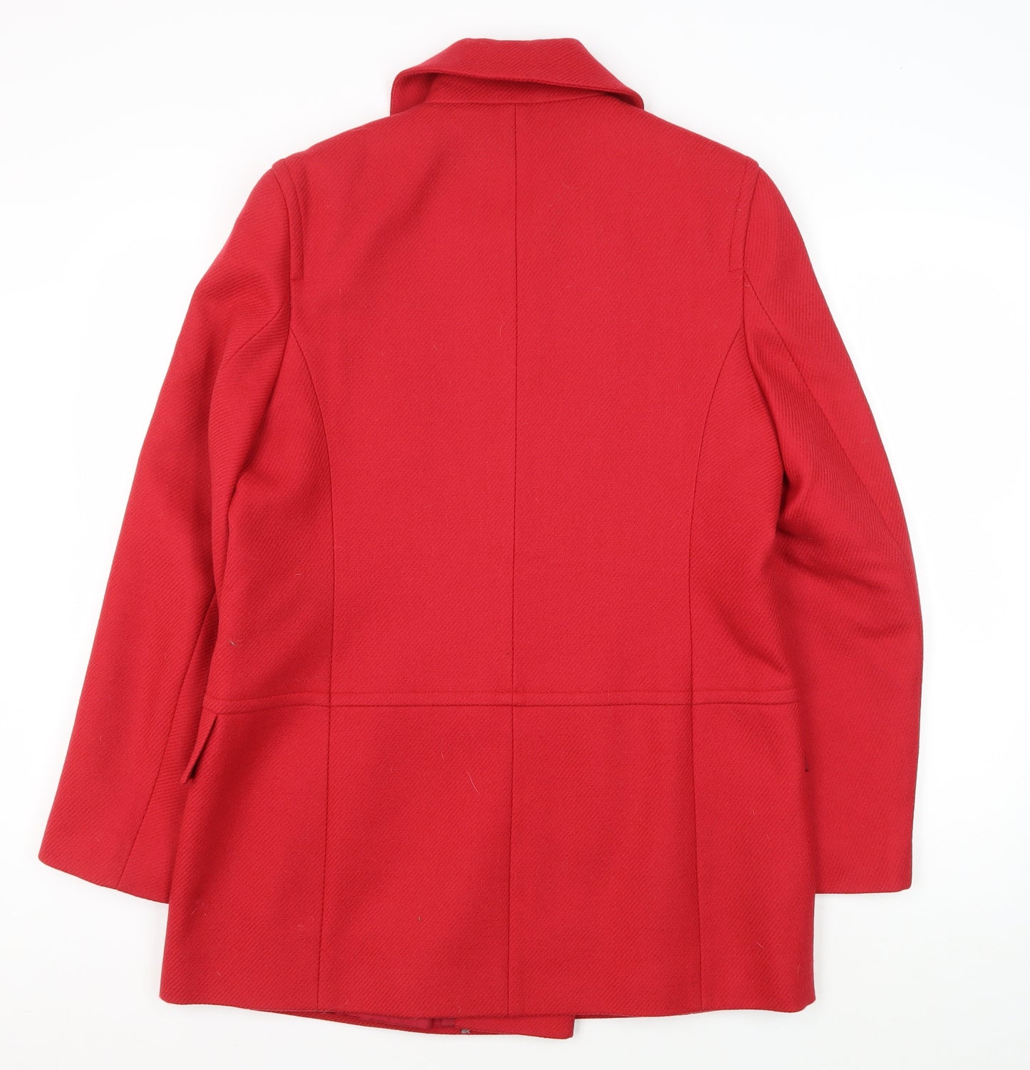 Viyella Women's Red Wool Pea Coat UK 10