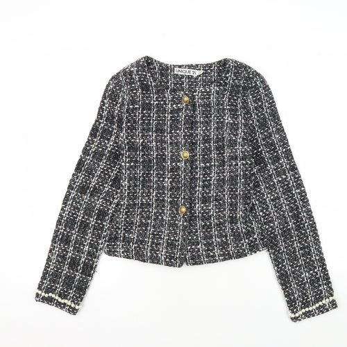 UNIQUE 21 Women's Black Tweed Jacket Size 8
