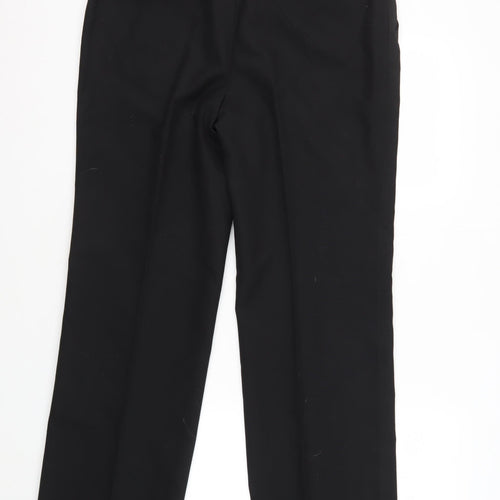 Turo Men's Black Formal Trousers, Size 34, Regular Fit