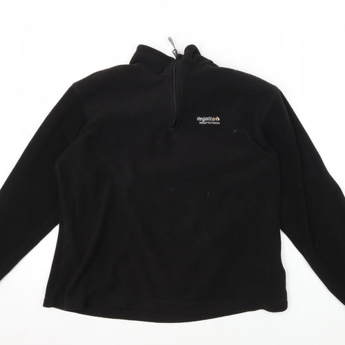 Regatta Women's Black Fleece Sweater, Size 12, 1/4 Zip