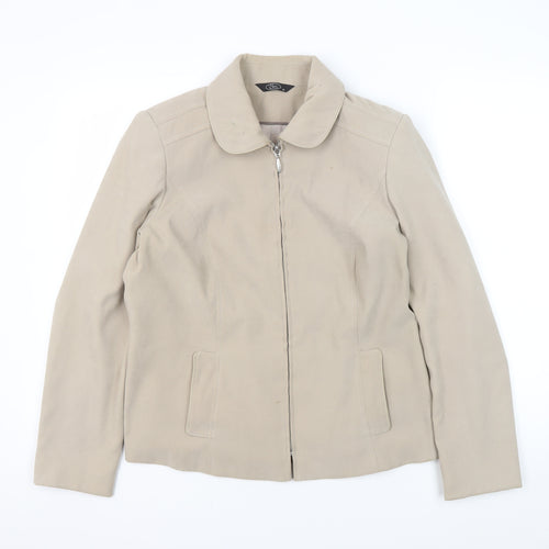 Bm Women's Beige Mid-Length Jacket, Size 12 - Stylish & Versatile