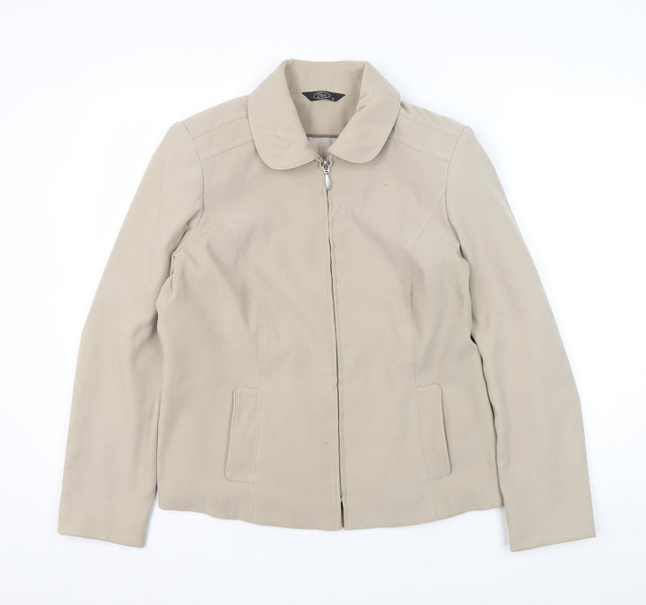 Bm Women's Beige Mid-Length Jacket, Size 12 - Stylish & Versatile