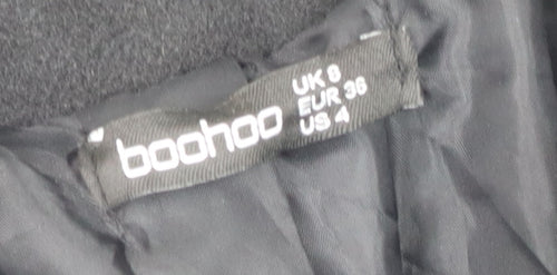 Boohoo Women's Black Cape Coat in Size 8