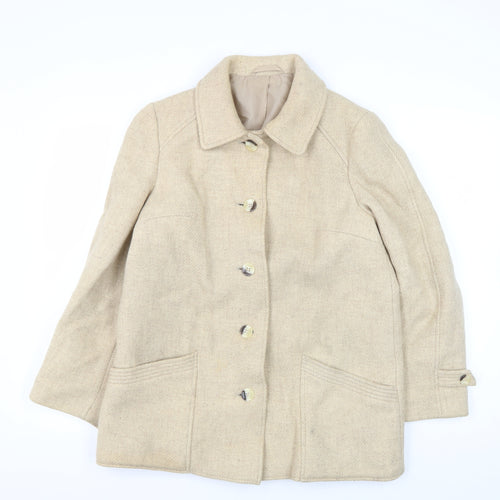 St Michael Women's Beige Wool Coat Size 14