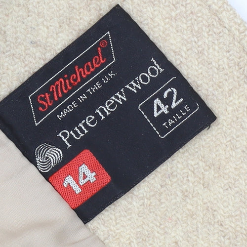 St Michael Women's Beige Wool Coat Size 14