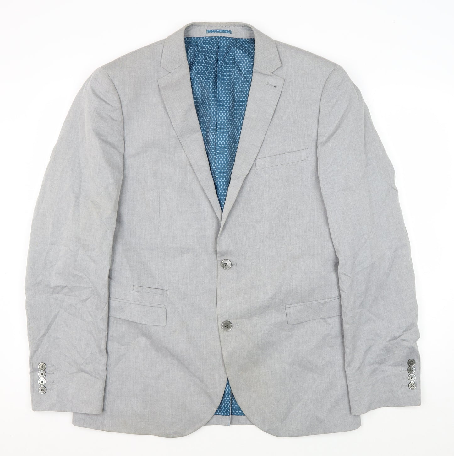 Next Men's Grey Blazer, 42R, Single-Breasted