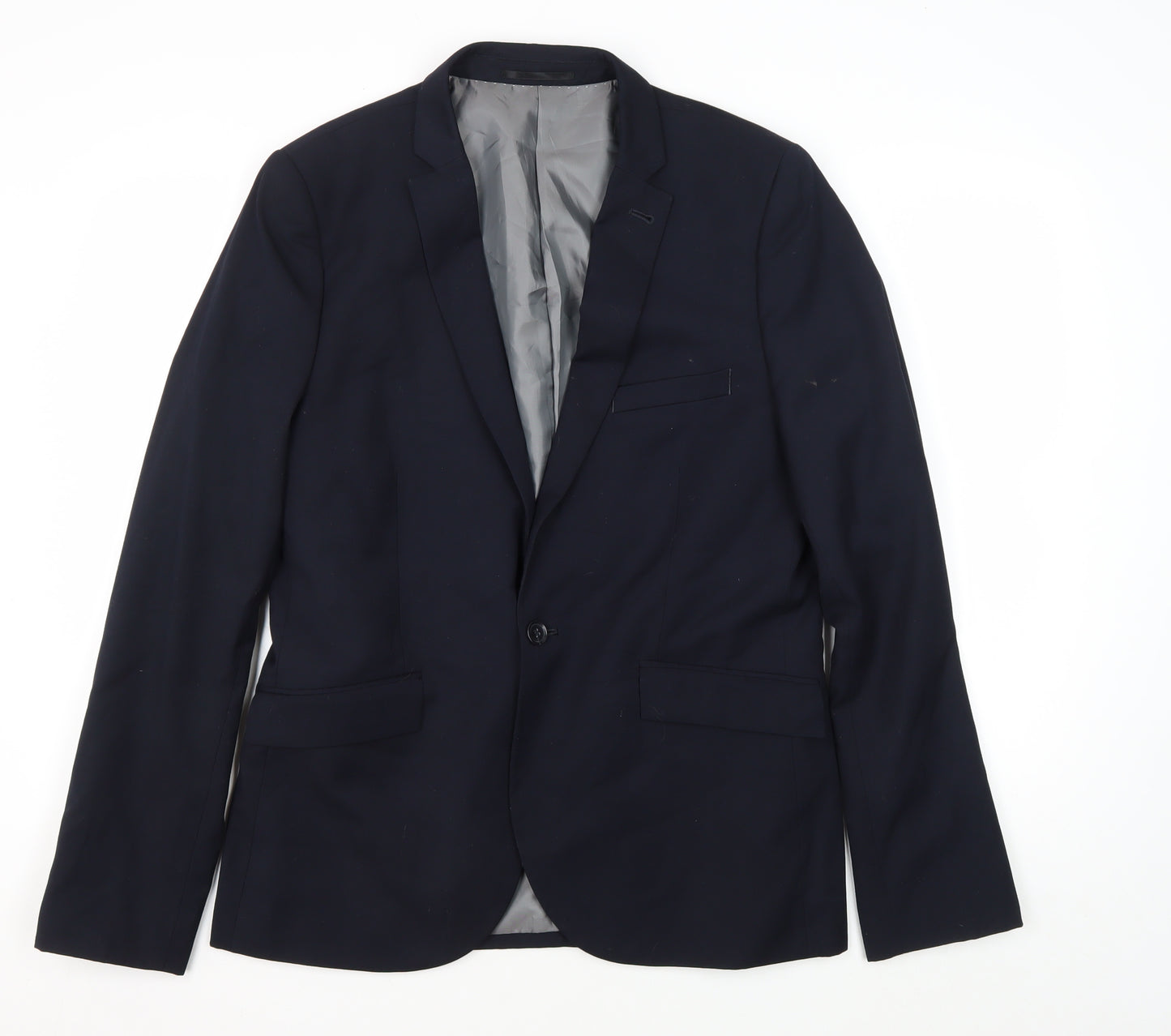 Topman Men's Blue Slim Blazer Size 40