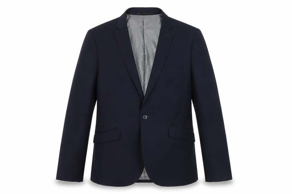 Front view of Topman Men's Blue Slim Blazer, size 40