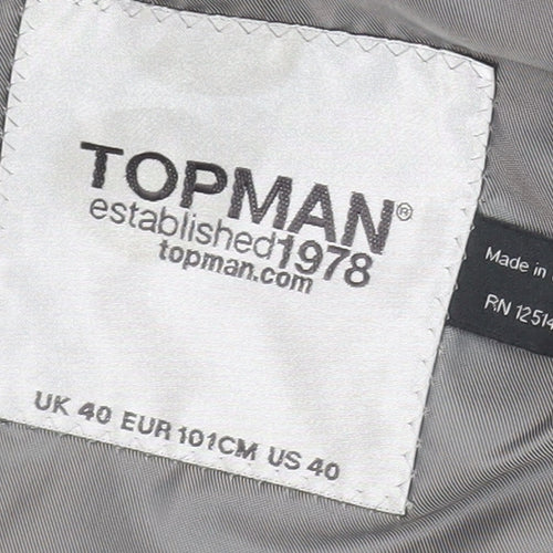 Topman Men's Blue Slim Blazer Size 40