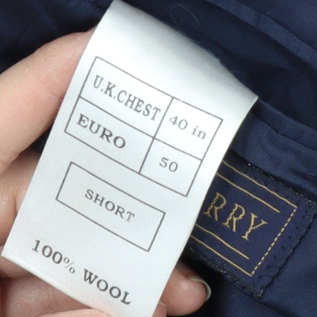 James Barry Men's Blue Wool Blazer 40 Short Jacket