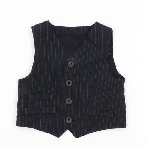 Marks and Spencer Unisex Baby Grey Pinstripe Waistcoat 3-6M
