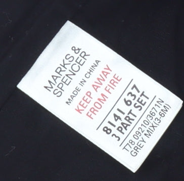 Marks and Spencer Unisex Baby Grey Pinstripe Waistcoat 3-6M